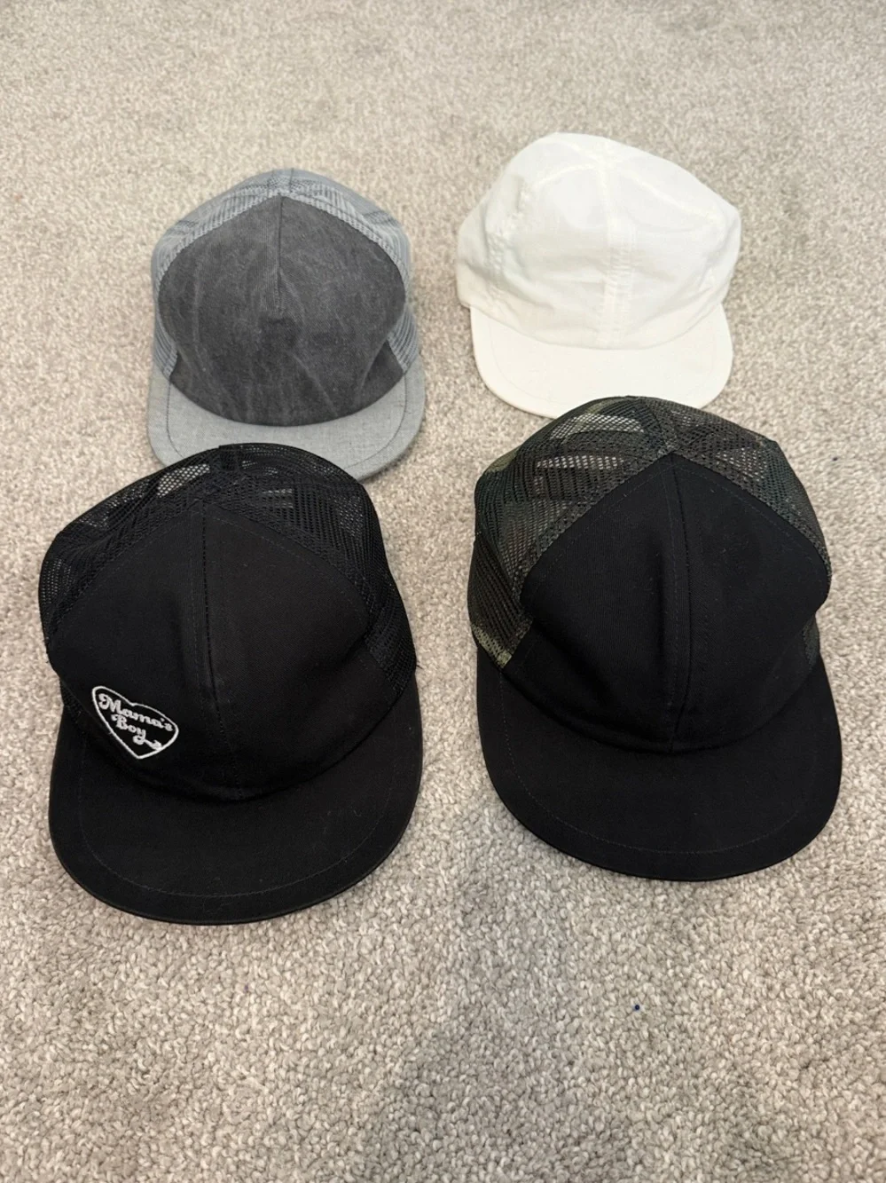 George Kids Black & White Casual Mesh Cap Set